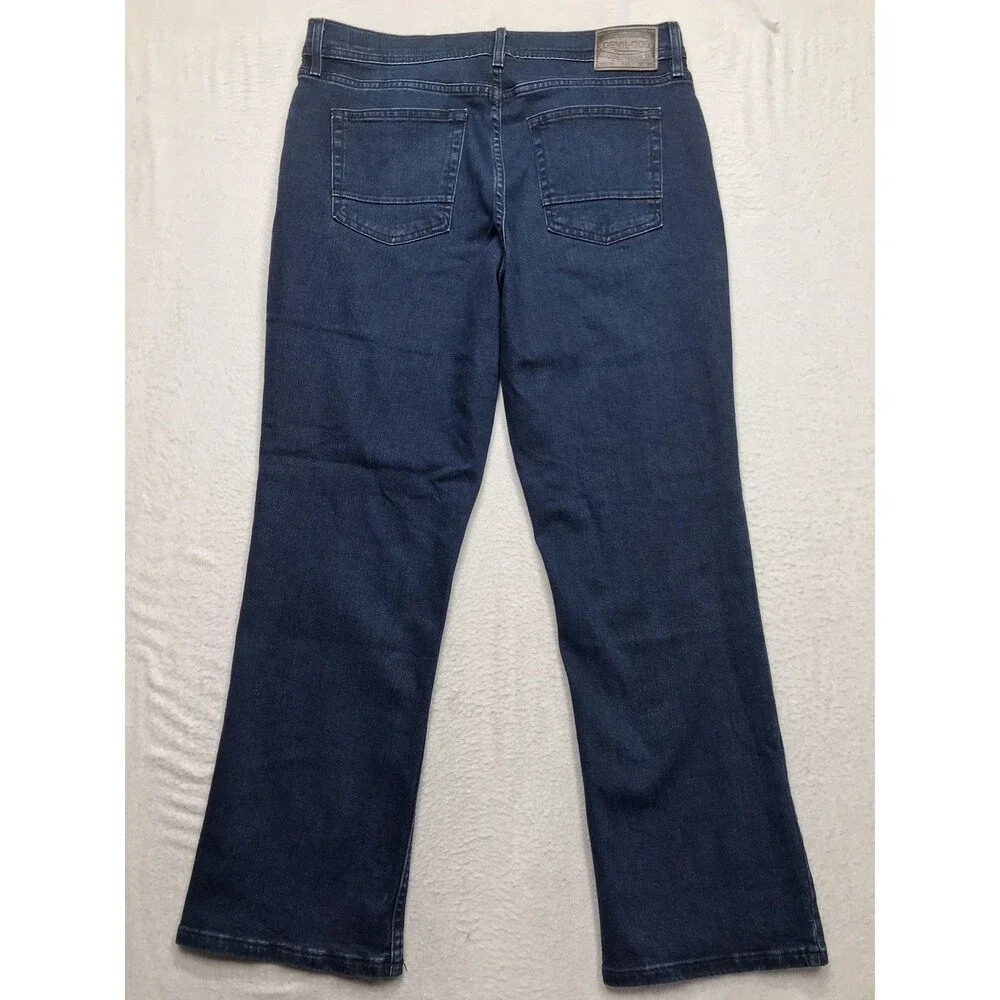 DEVIL DOG Bootcut Jeans Men 34/30 (36x30 fit) Relaxed Dark Raw Whisker Stretch